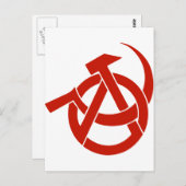 CARTE POSTALE LOGO ANARCHIE MARTEAU FAUCHEUSE (Devant / Derrière)