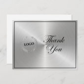 Carte Postale Logo Argent Entreprise Merci (Devant / Derrière)