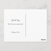 Carte Postale Logo Argent Entreprise Merci (Dos)