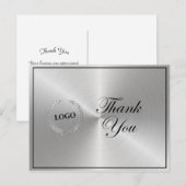 Carte Postale Logo Argenté Affaires Merci (Devant / Derrière)