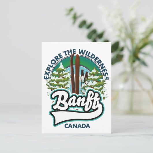 Carte Postale logo banff canada pour skier (Debout devant)