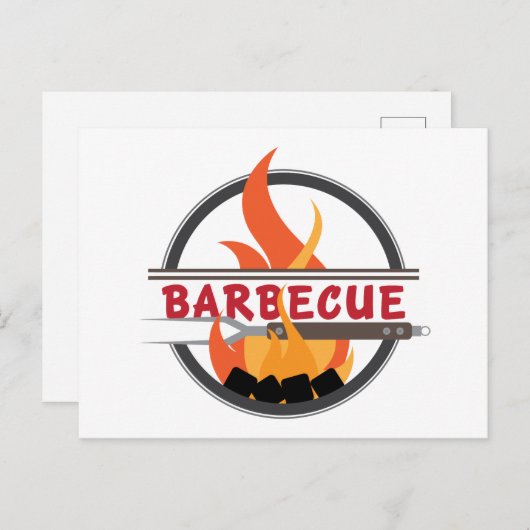 Carte Postale Logo Barbecue (Devant / Derrière)