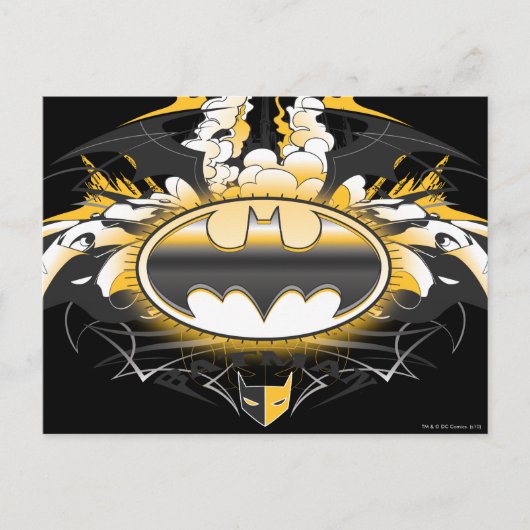 Carte Postale Logo Batman avec voitures (Devant)