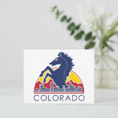 Carte Postale Logo bleu du Colorado de cheval (Debout devant)
