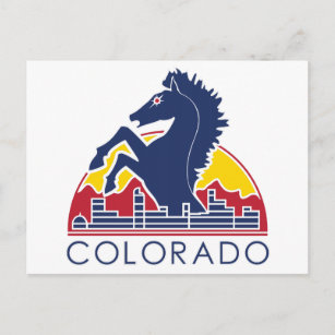 Carte Postale Logo bleu du Colorado de cheval