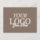 Carte Postale Logo Brown simple de l'entreprise avec QR Code Bus (Devant)
