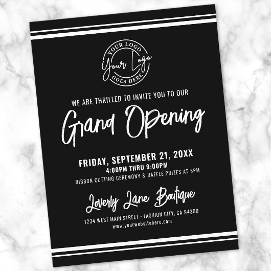 Carte Postale Logo Business Grand Opening