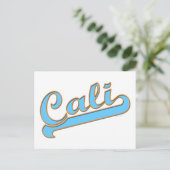 Carte Postale Logo Cali California Surfer en bleu (Debout devant)