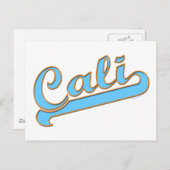 Carte Postale Logo Cali California Surfer en bleu (Devant / Derrière)
