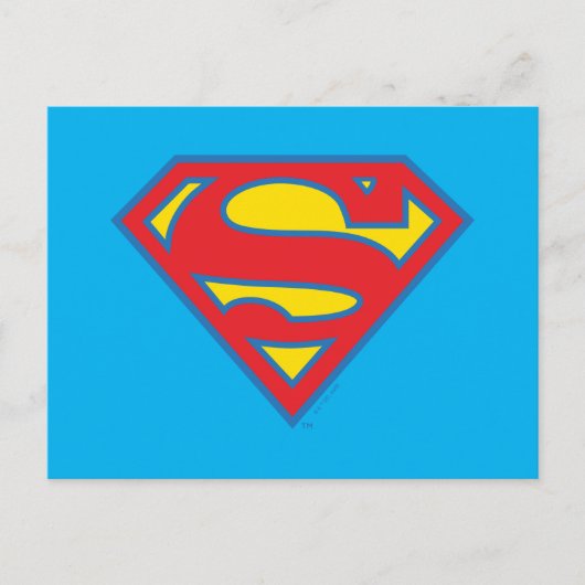 Carte Postale Logo Classique de Supergirl avec Contour Bleu (Devant)