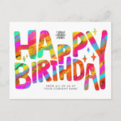 Carte Postale Logo Coloré Fun Crayon manuscrit Anniversaire (Devant)