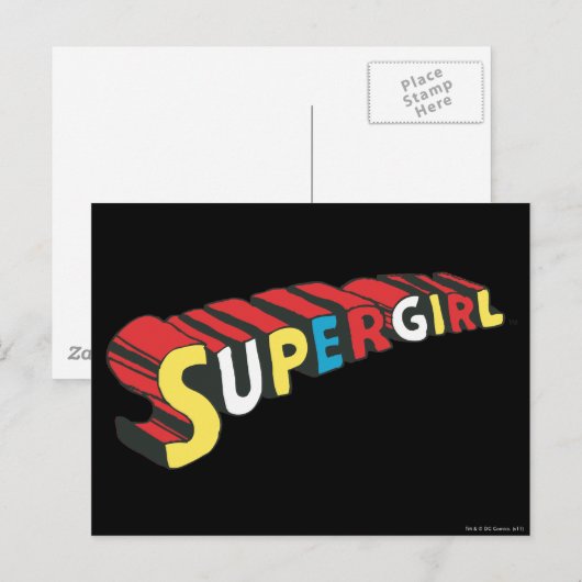 Carte Postale Logo couleur super fille (Devant / Derrière)