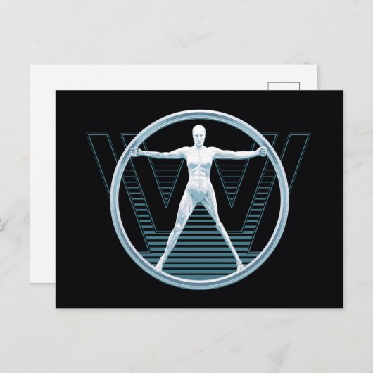 Carte Postale Logo d'androïde de Westworld | Vitruvian (Devant / Derrière)
