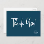 Carte Postale Logo d'appréciation client bleu simple modifiable (Devant / Derrière)