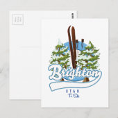 Carte Postale Logo de Brighton Utah pour skier (Devant / Derrière)