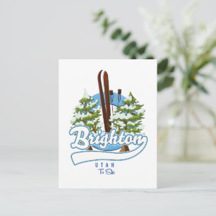 Carte Postale Logo de Brighton Utah pour skier