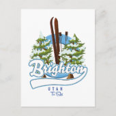 Carte Postale Logo de Brighton Utah pour skier (Devant)