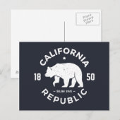 Carte Postale Logo de Californie | L'État d'or (Devant / Derrière)
