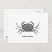 Carte Postale Logo de crabe de Dungeness (art en ligne) (Devant / Derrière)