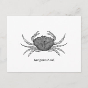 Carte Postale Logo de crabe de Dungeness (art en ligne)