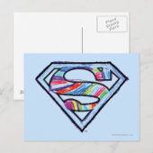 Carte Postale Logo de croquis couleur supergirl (Devant / Derrière)