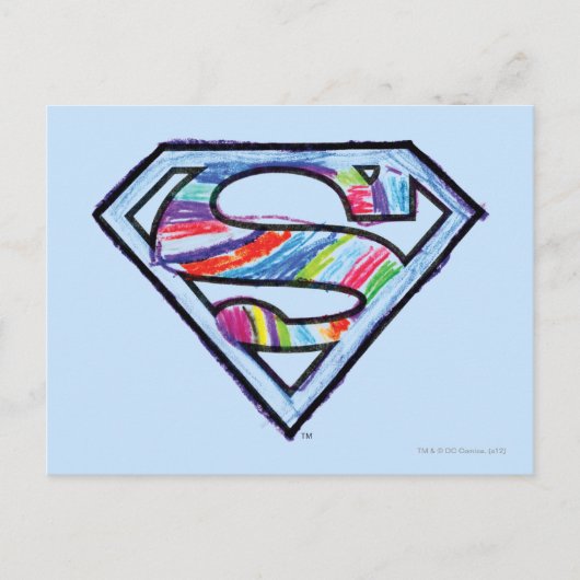 Carte Postale Logo de croquis couleur supergirl (Devant)