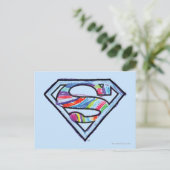 Carte Postale Logo de croquis couleur supergirl (Debout devant)