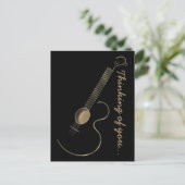 Carte postale Logo de guitare acoustique (Debout devant)