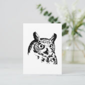 Carte Postale Logo de la chouette à grande corne (Debout devant)
