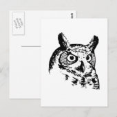 Carte Postale Logo de la chouette à grande corne (Devant / Derrière)