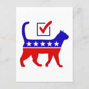 Carte Postale Logo de la fête du chat Feline Politique Grand Par