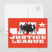 Carte Postale Logo de la Ligue de Justice et silhouettes de cara (Devant / Derrière)