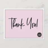 Carte Postale Logo de la société simple rose noire Merci personn (Devant)