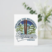 Carte Postale logo de l'affiche de ski Bozeman Montana (Debout devant)
