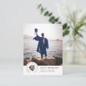 Carte Postale Logo de l'école et Faire-part d'obtention d'un dip (Debout devant)