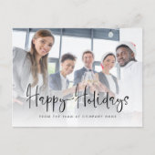 Carte Postale Logo de l'entreprise Ajouter photo Happy Holidays  (Devant)