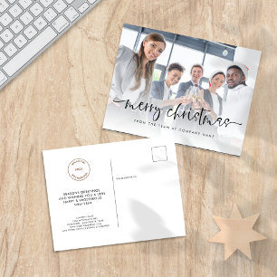 Carte Postale Logo de l'entreprise Ajouter photo Joyeux script d
