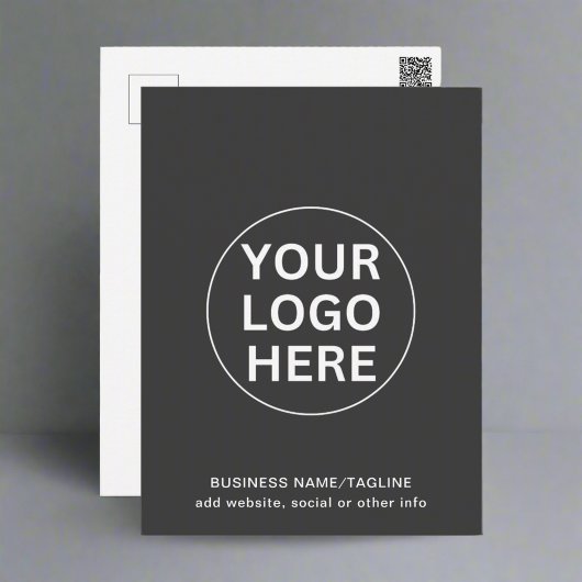 Carte Postale Logo de l'entreprise Branding Gris 