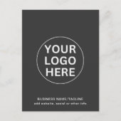 Carte Postale Logo de l'entreprise Branding Gris  (Devant)