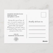 Carte Postale Logo de l'entreprise d'arbre de pin Fêtes de fin d (Dos)