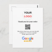Carte Postale Logo de l'entreprise de revue Google Scan QR revie (Devant / Derrière)