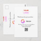 Carte Postale logo de l'entreprise de revue Google Scan QR revie (Devant / Derrière)