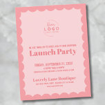 Carte Postale Logo de l'entreprise Grand ouverture<br><div class="desc">Une invitation amusante mais simple pour une grande ouverture d'entreprise ou un événement de lancement de marque ou de produit. Ajoutez votre propre logo en haut pour lui donner votre marque, et vous pouvez modifier toutes les couleurs d'élément pour qu'elles correspondent aux couleurs de votre marque. Vous pouvez même changer...</div>