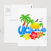 Carte Postale Logo de l'île d'Ukulele (Devant / Derrière)