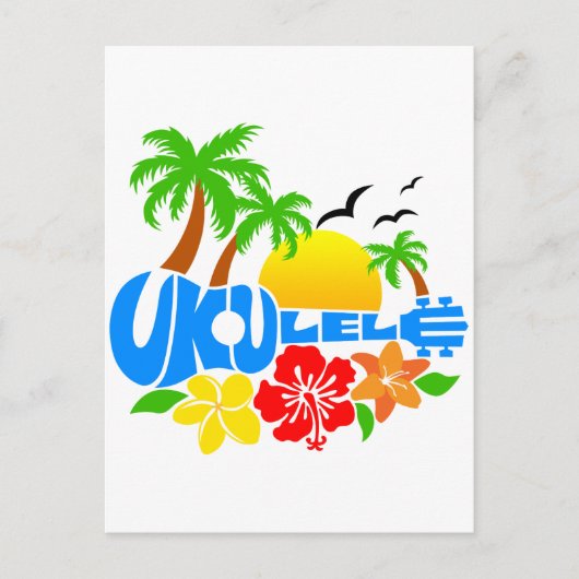 Carte Postale Logo de l'île d'Ukulele (Devant)