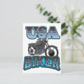 Carte Postale logo de motard américain (Debout devant)