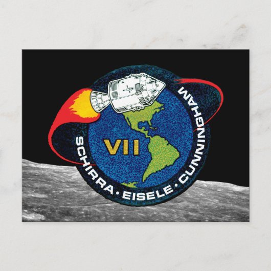 Carte Postale Logo de patchs de mission Apollo 7 NASA (Devant)
