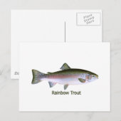 Carte Postale Logo de pêche à la truite arc-en-ciel (Devant / Derrière)