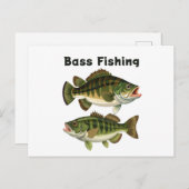 Carte Postale Logo de pêche au black bass à grande bouche (Devant / Derrière)
