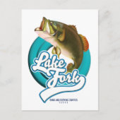 Carte Postale logo de pêche du lac Fork Texas. (Devant)